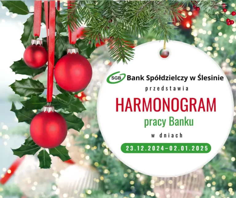 harmonogram pracy banku