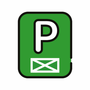 ikona: parking z kopertą